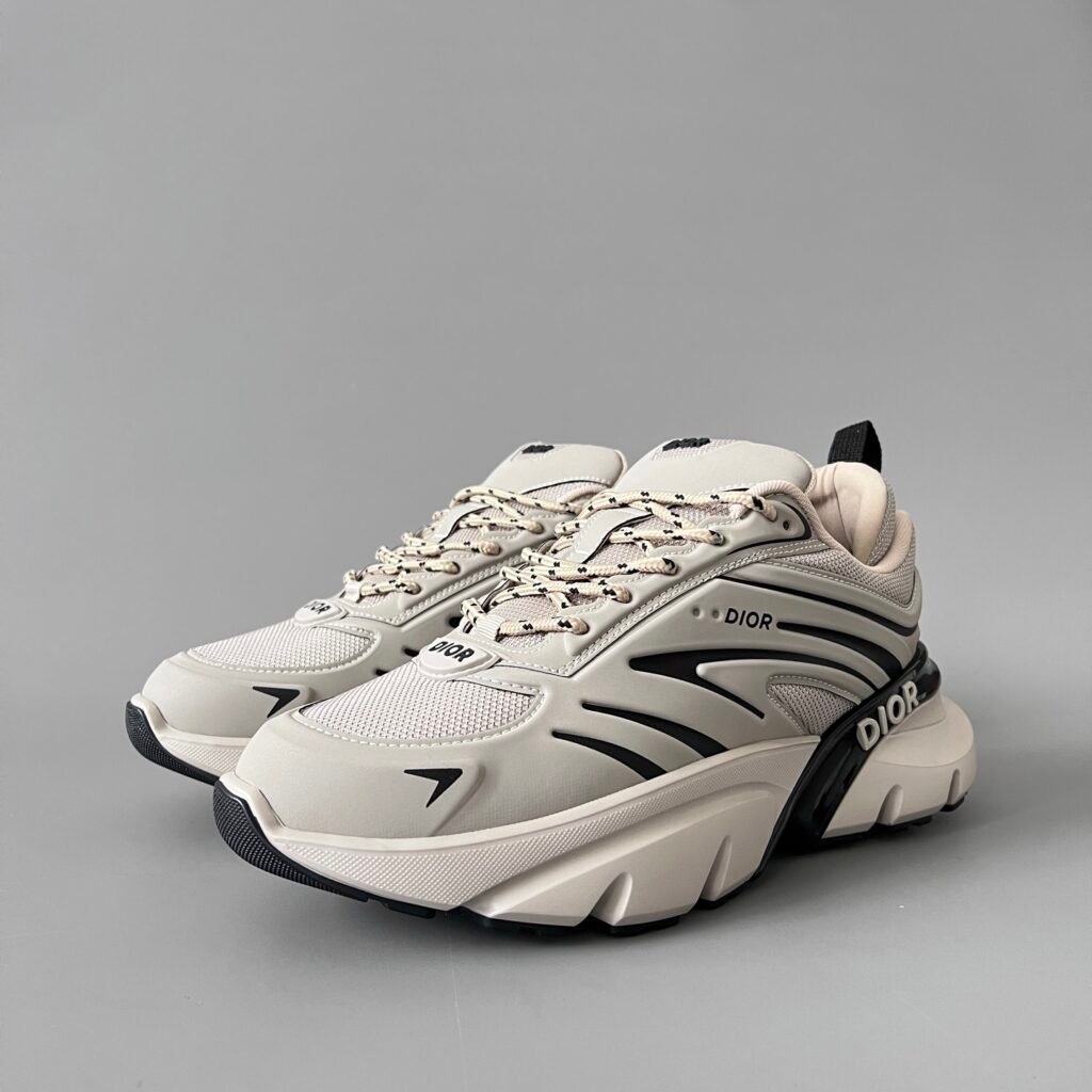 AuroraCustom Dior B44 Series Desert Khaki & Sand Beige Technical Mesh Luxury Lifestyle Runner Sneaker (Men's Edition)