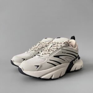 AuroraCustom Dior B44 Series Desert Khaki & Sand Beige Technical Mesh Luxury Lifestyle Runner Sneaker (Men's Edition)
