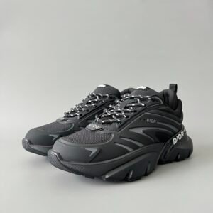 AuroraCustom Dior B44 Series Stealth Black & Charcoal Grey Technical Mesh Luxury Lifestyle Runner Sneaker (Men's Edition)