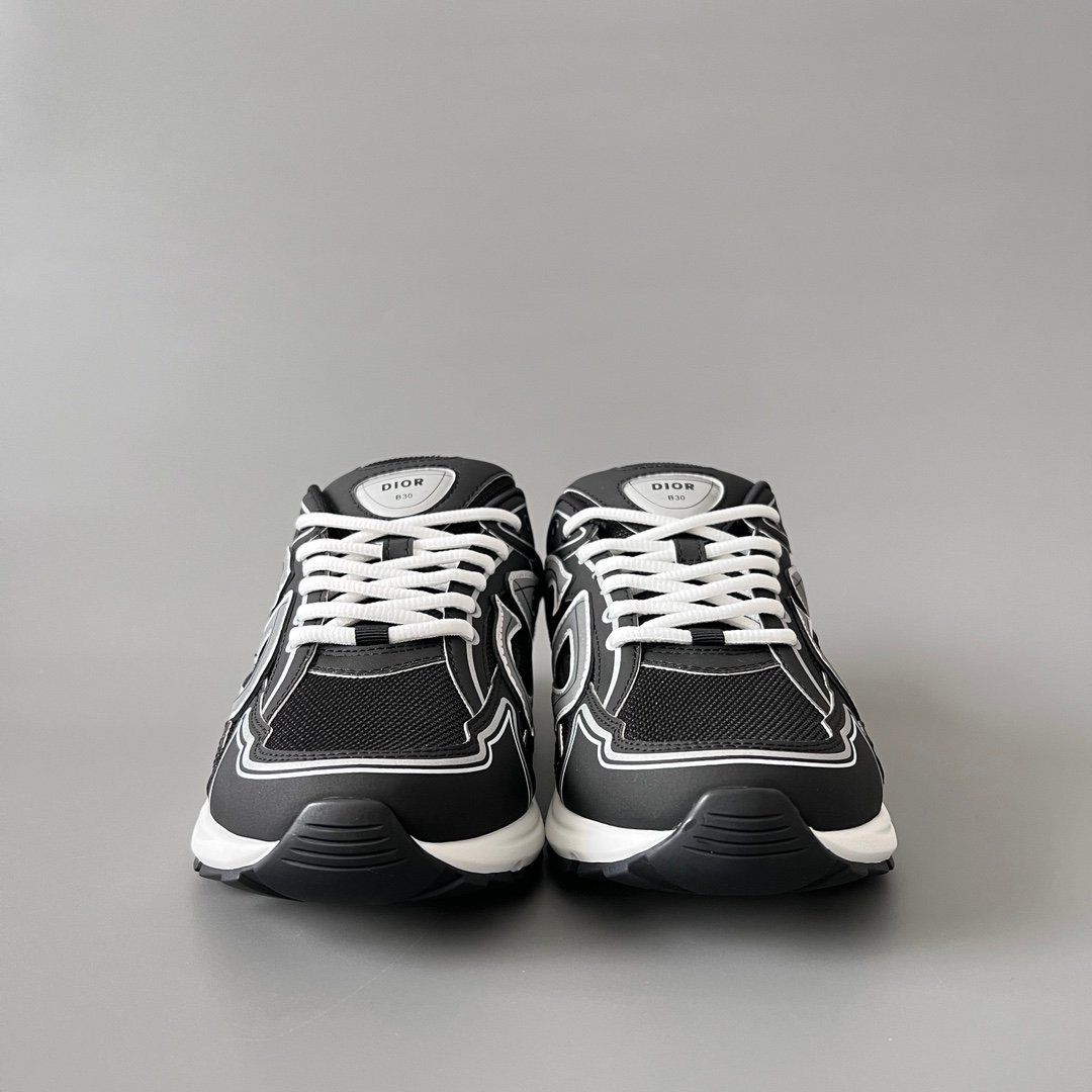 AuroraCustom Dior B30 Series Classic Black & Grey Technical Mesh Luxury Retro Runner Sneaker (Unisex Edition) - Image 2