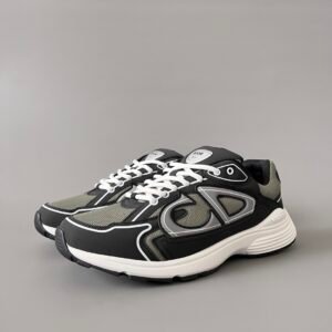 AuroraCustom Dior B01/B30 Series Olive Green & Matte Black Technical Mesh Luxury Retro Runner Sneaker (Unisex Edition)