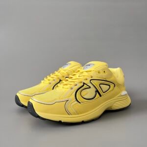 AuroraCustom Dior B30 Series Canary Yellow Technical Mesh Luxury Retro Runner Sneaker (Unisex Edition)