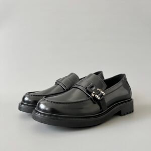 AuroraCustom Dior Explorer Series Matthew Williams Alyx Buckle Black Polished Calfskin Luxury Loafer Single Shoes (Men's Edition)