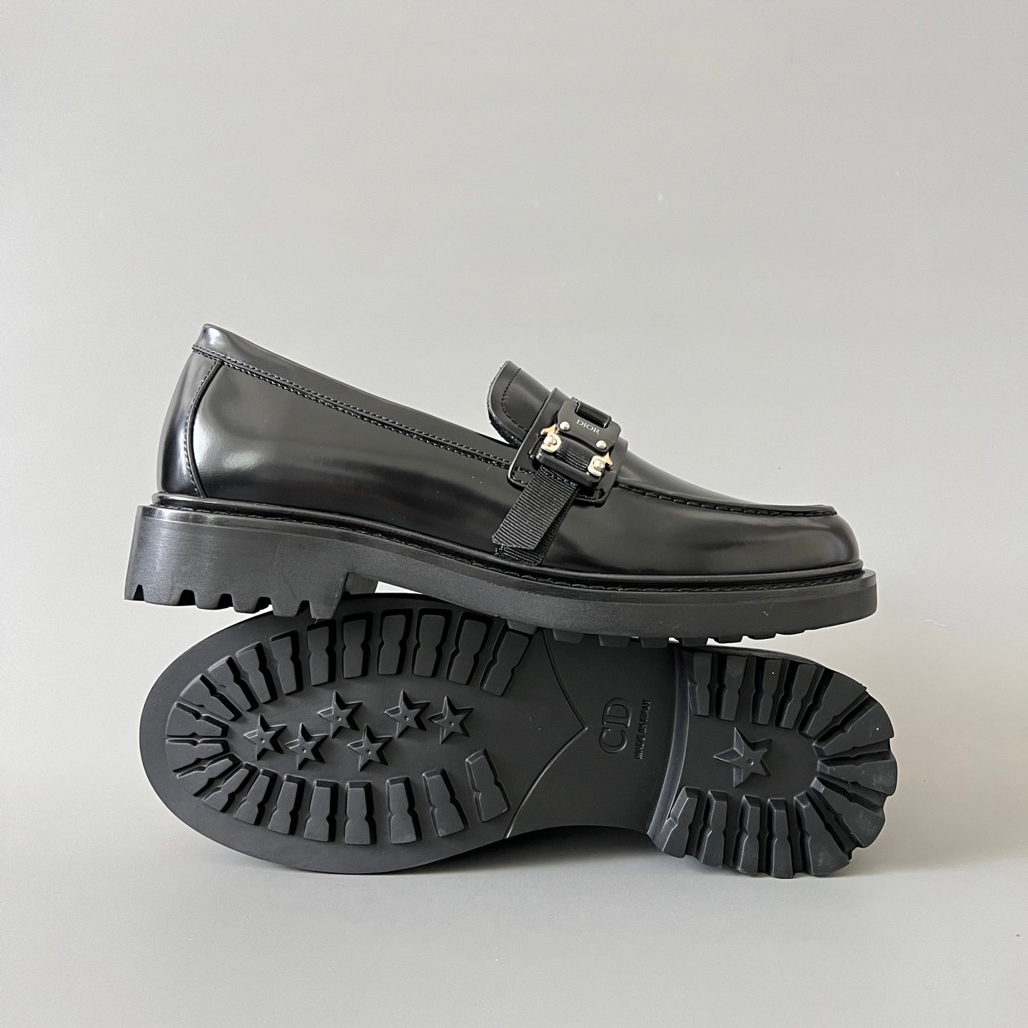 AuroraCustom Dior Explorer Series Matthew Williams Alyx Buckle Black Polished Calfskin Luxury Loafer Single Shoes (Men's Edition) - Image 6