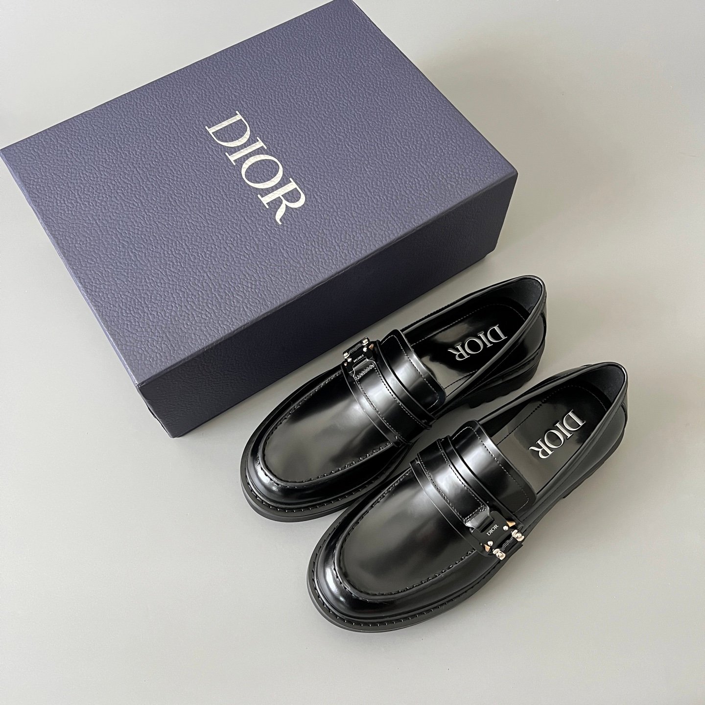 AuroraCustom Dior Explorer Series Matthew Williams Alyx Buckle Black Polished Calfskin Luxury Loafer Single Shoes (Men's Edition) - Image 9