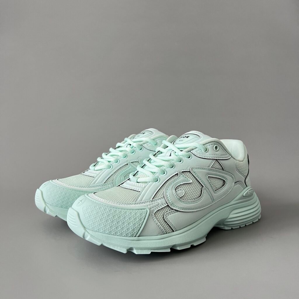AuroraCustom Dior B30 Series Tiffany Blue & Mint Green Technical Mesh Luxury Lifestyle Runner Sneaker (Unisex Edition)