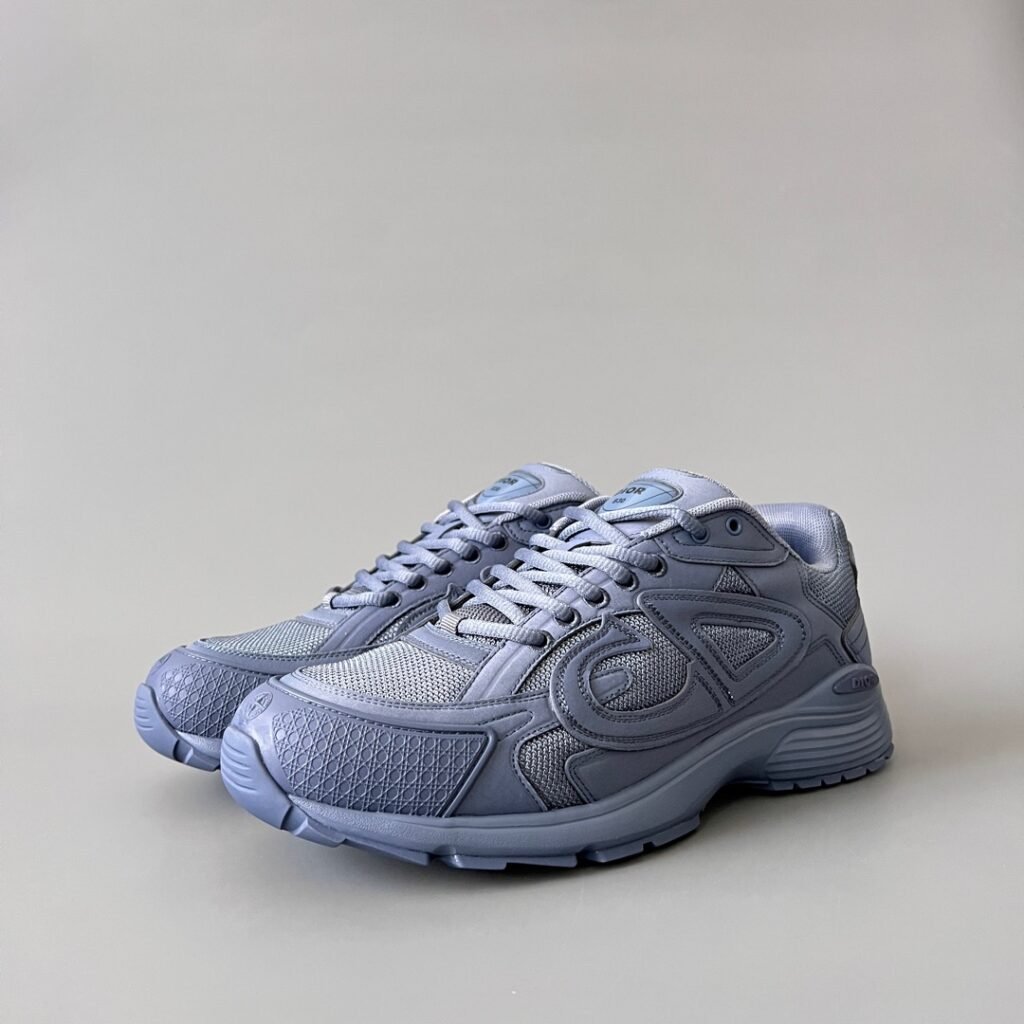 AuroraCustom Dior B30 Series Slate Blue & Steel Grey Technical Mesh Luxury Lifestyle Runner Sneaker (Men's Edition)
