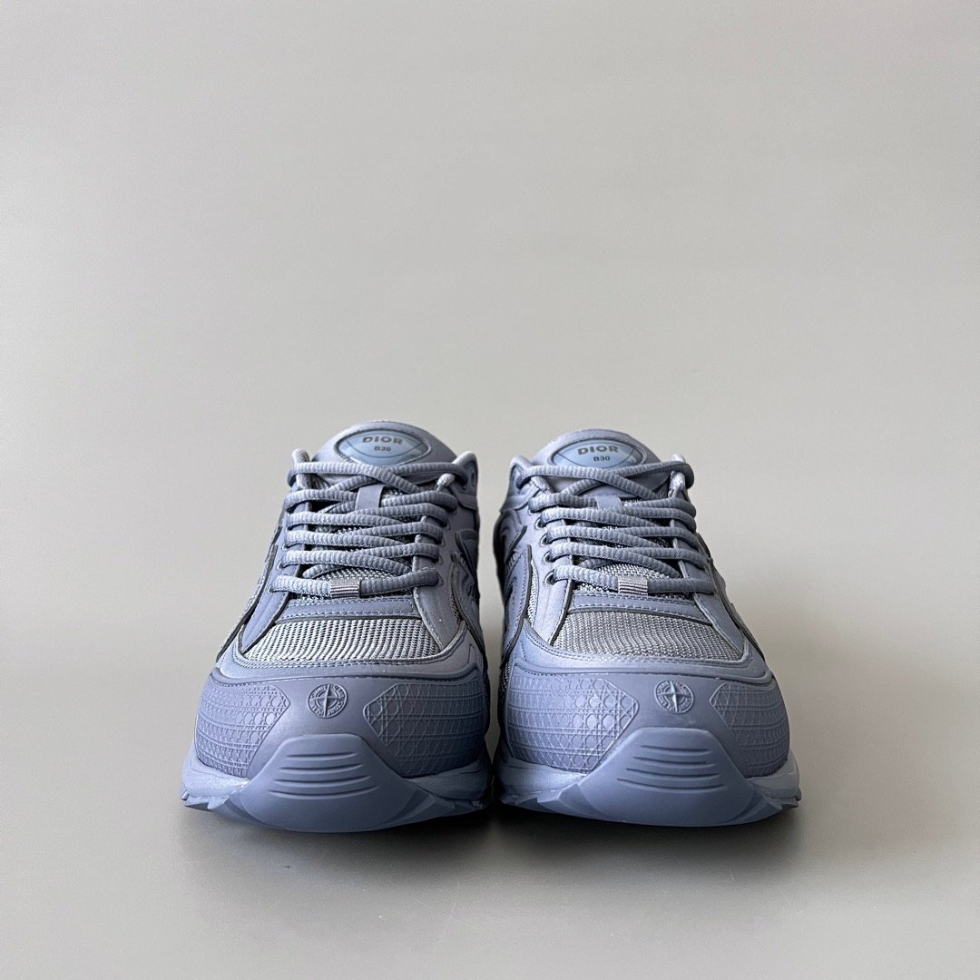 AuroraCustom Dior B30 Series Slate Blue & Steel Grey Technical Mesh Luxury Lifestyle Runner Sneaker (Men's Edition) - Image 2