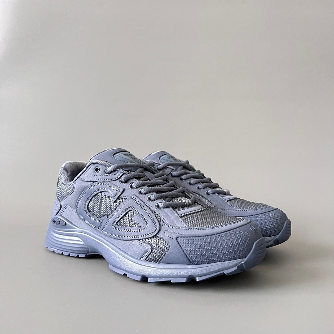 AuroraCustom Dior B30 Series Slate Blue & Steel Grey Technical Mesh Luxury Lifestyle Runner Sneaker (Men's Edition) - Image 3