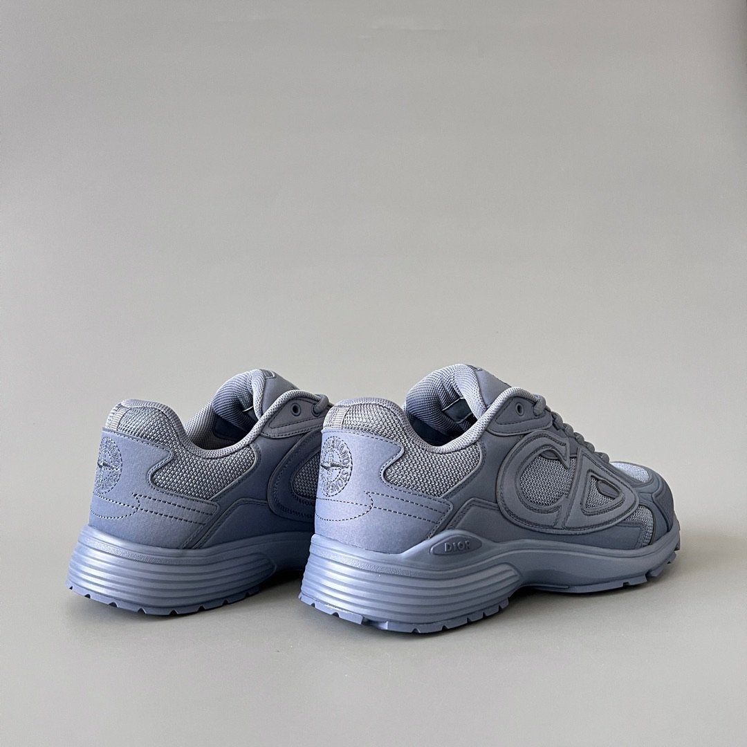 AuroraCustom Dior B30 Series Slate Blue & Steel Grey Technical Mesh Luxury Lifestyle Runner Sneaker (Men's Edition) - Image 4
