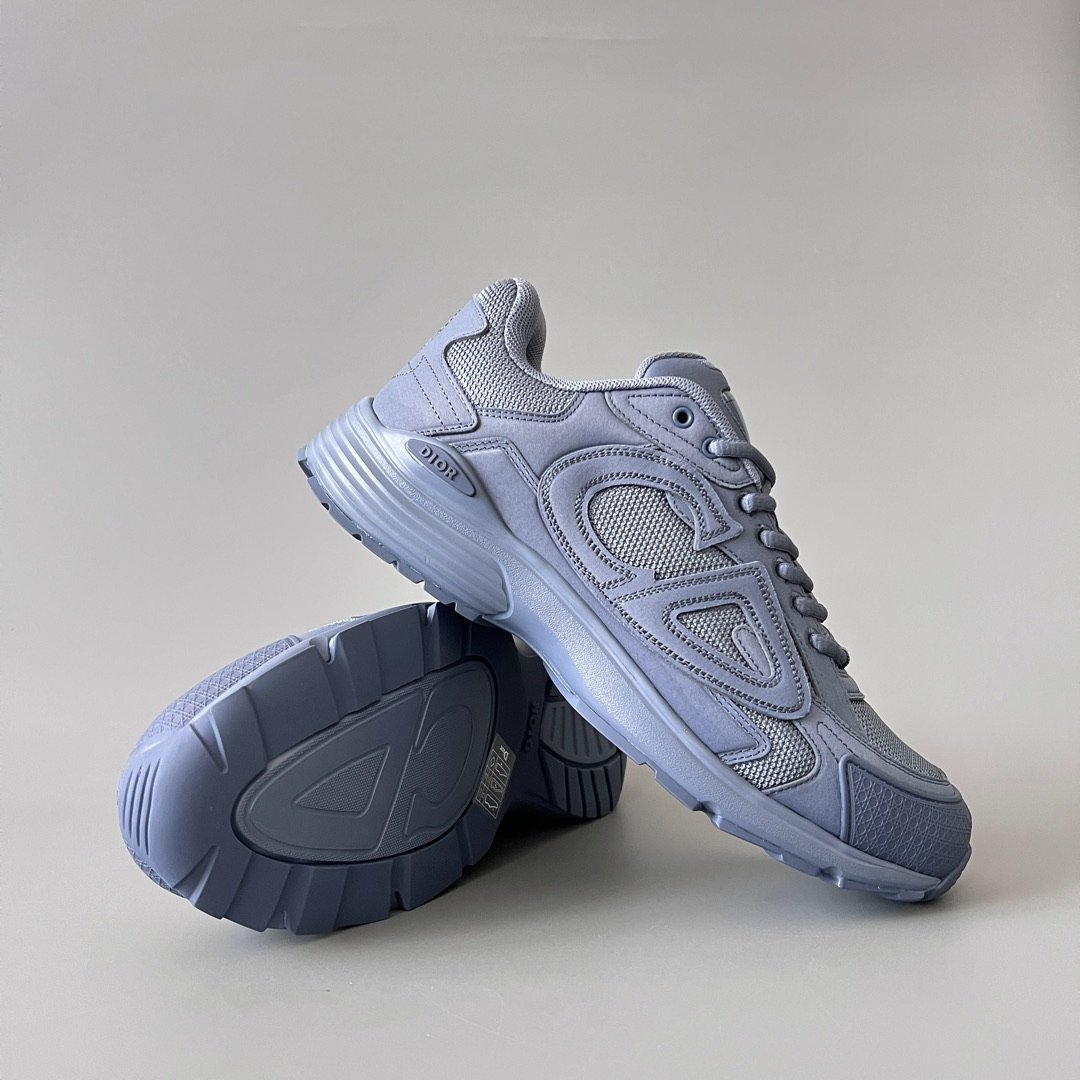 AuroraCustom Dior B30 Series Slate Blue & Steel Grey Technical Mesh Luxury Lifestyle Runner Sneaker (Men's Edition) - Image 7