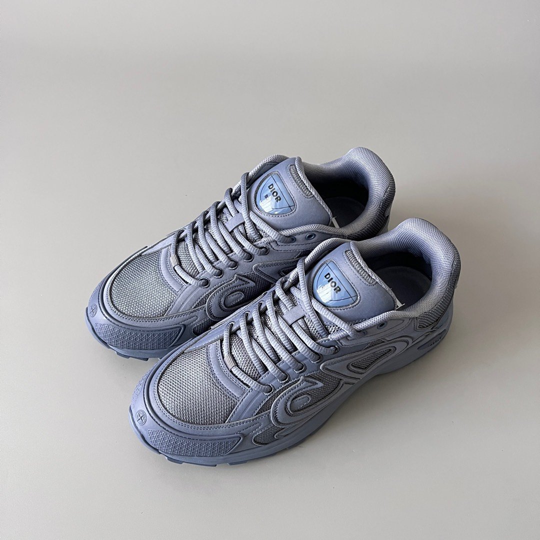 AuroraCustom Dior B30 Series Slate Blue & Steel Grey Technical Mesh Luxury Lifestyle Runner Sneaker (Men's Edition) - Image 8