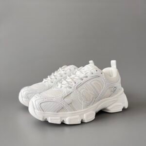 AuroraCustom Dior Chrono Series Triple All-White Technical Mesh Luxury Retro Runner Sneaker (Women's Edition)