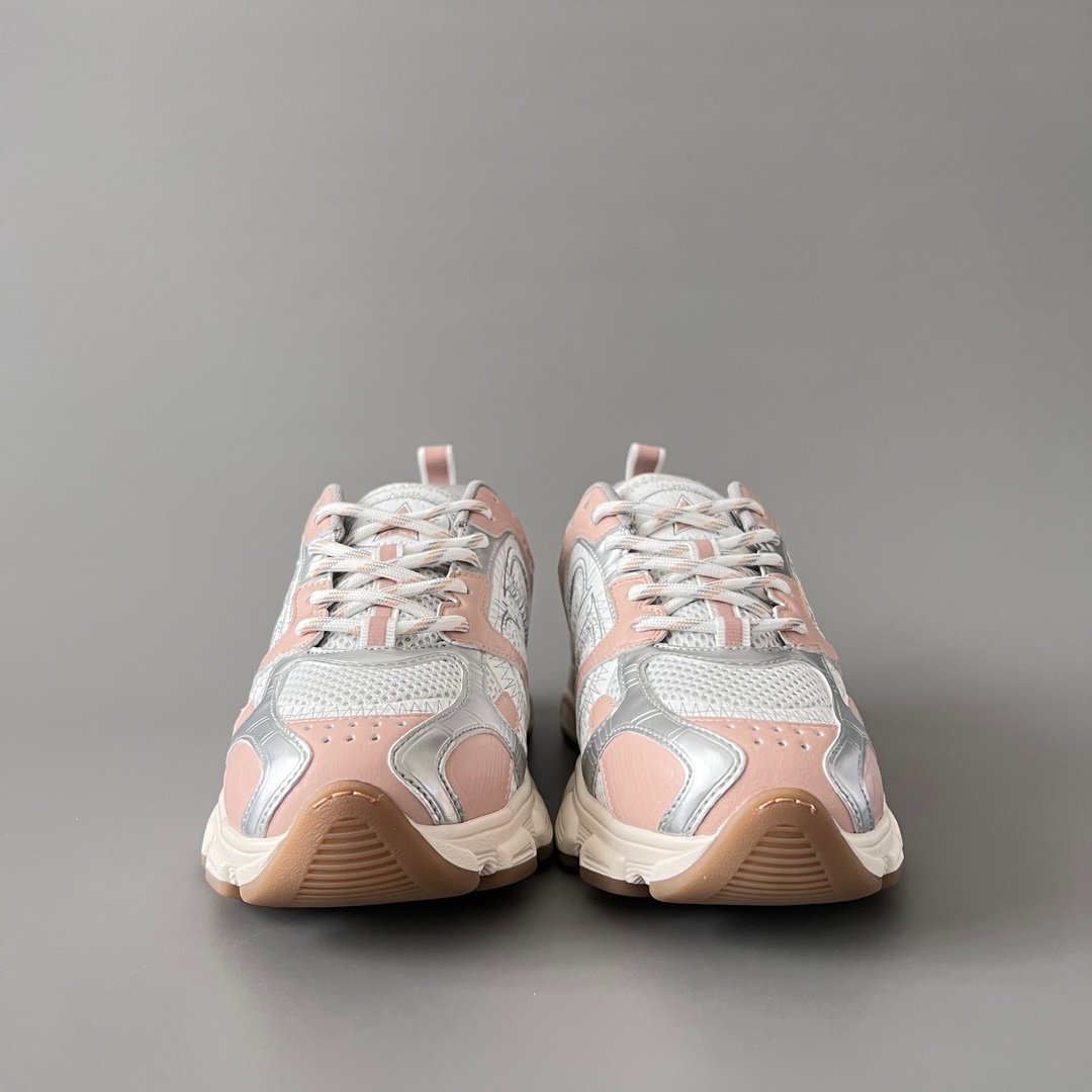AuroraCustom Dior Chrono Series Sakura Pink & Liquid Metallic Silver Technical Mesh Luxury Retro Runner Sneaker (Women's Edition) - Image 2