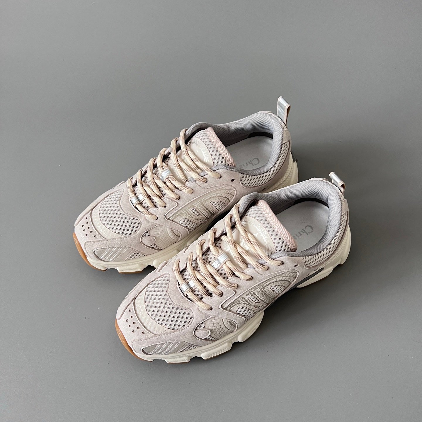 AuroraCustom Dior Chrono Series Desert Sand & Warm Beige Technical Mesh Premium Suede Luxury Retro Runner Sneaker (Women's Edition) - Image 8