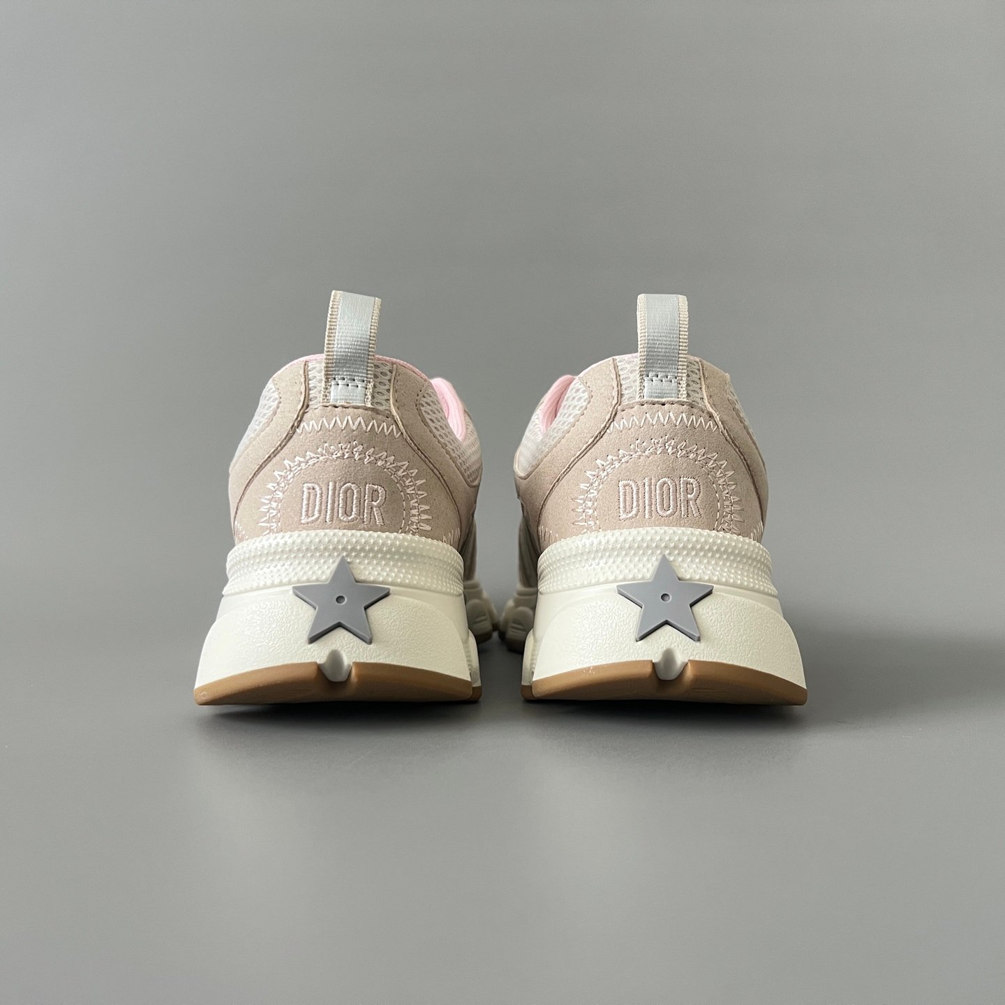 AuroraCustom Dior Chrono Series Soft Nude Pink & Desert Sand Technical Mesh Luxury Retro Runner Sneaker (Women's Edition) - Image 5