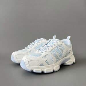 AuroraCustom Dior Chrono Series Ice Blue & Optic White Technical Mesh Luxury Retro Runner Sneaker (Women's Edition)