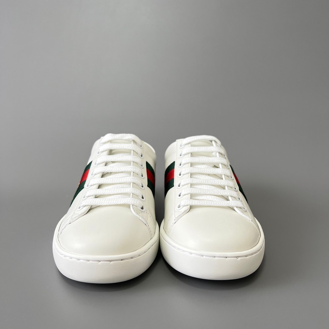 Aurora Custom Gucci Ace Alabaster White Leather Sneaker with Gold Thread Bee (Unisex Edition) - Image 2