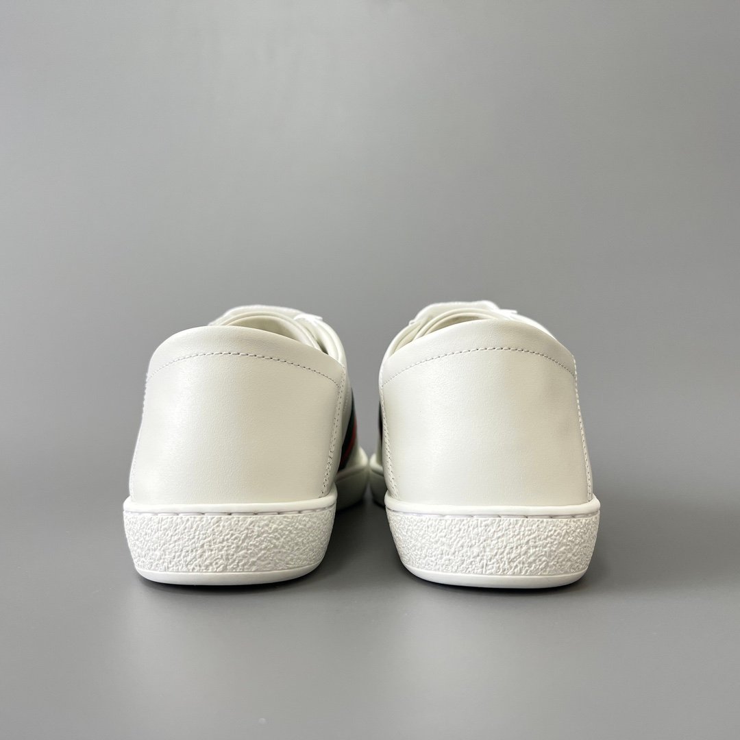 Aurora Custom Gucci Ace Alabaster White Leather Sneaker with Gold Thread Bee (Unisex Edition) - Image 5