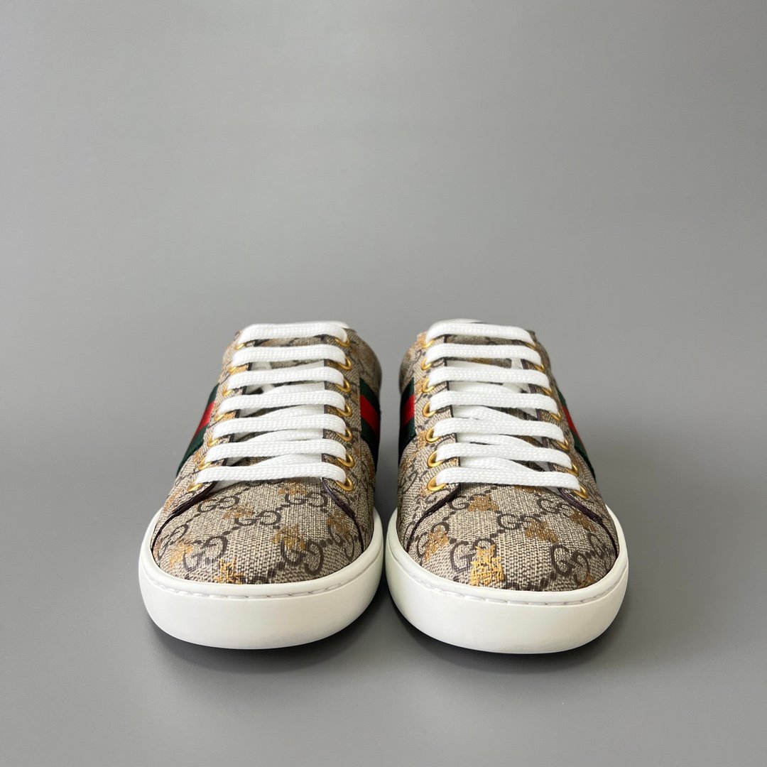 Aurora Custom Gucci Ace Sneaker in GG Supreme Canvas with Gold Bees (Unisex Edition) - Image 2