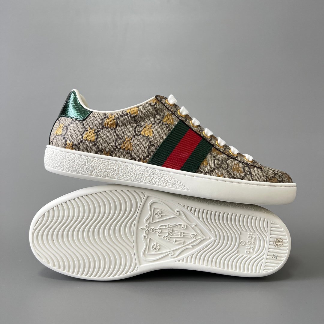 Aurora Custom Gucci Ace Sneaker in GG Supreme Canvas with Gold Bees (Unisex Edition) - Image 6