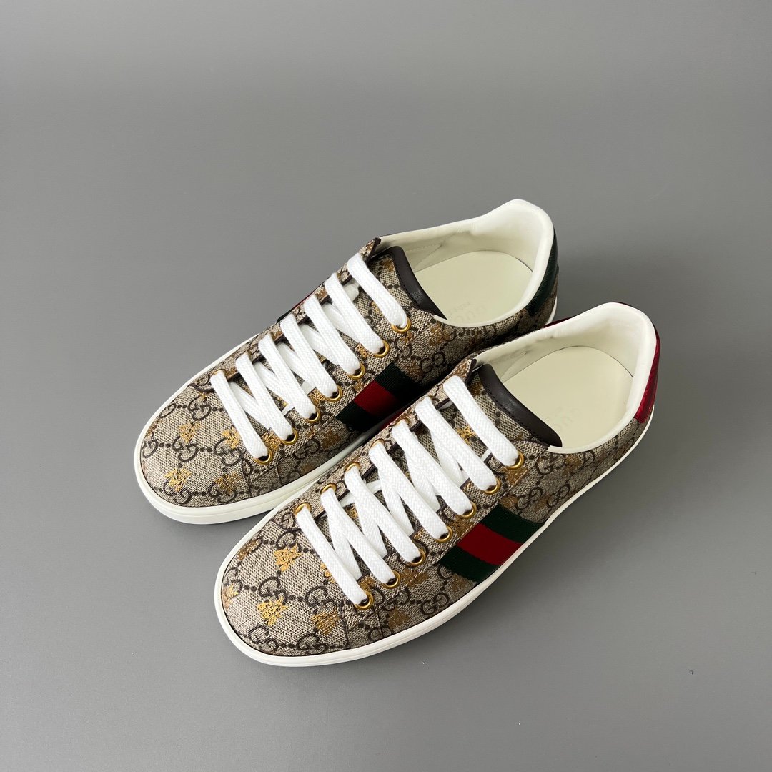 Aurora Custom Gucci Ace Sneaker in GG Supreme Canvas with Gold Bees (Unisex Edition) - Image 8