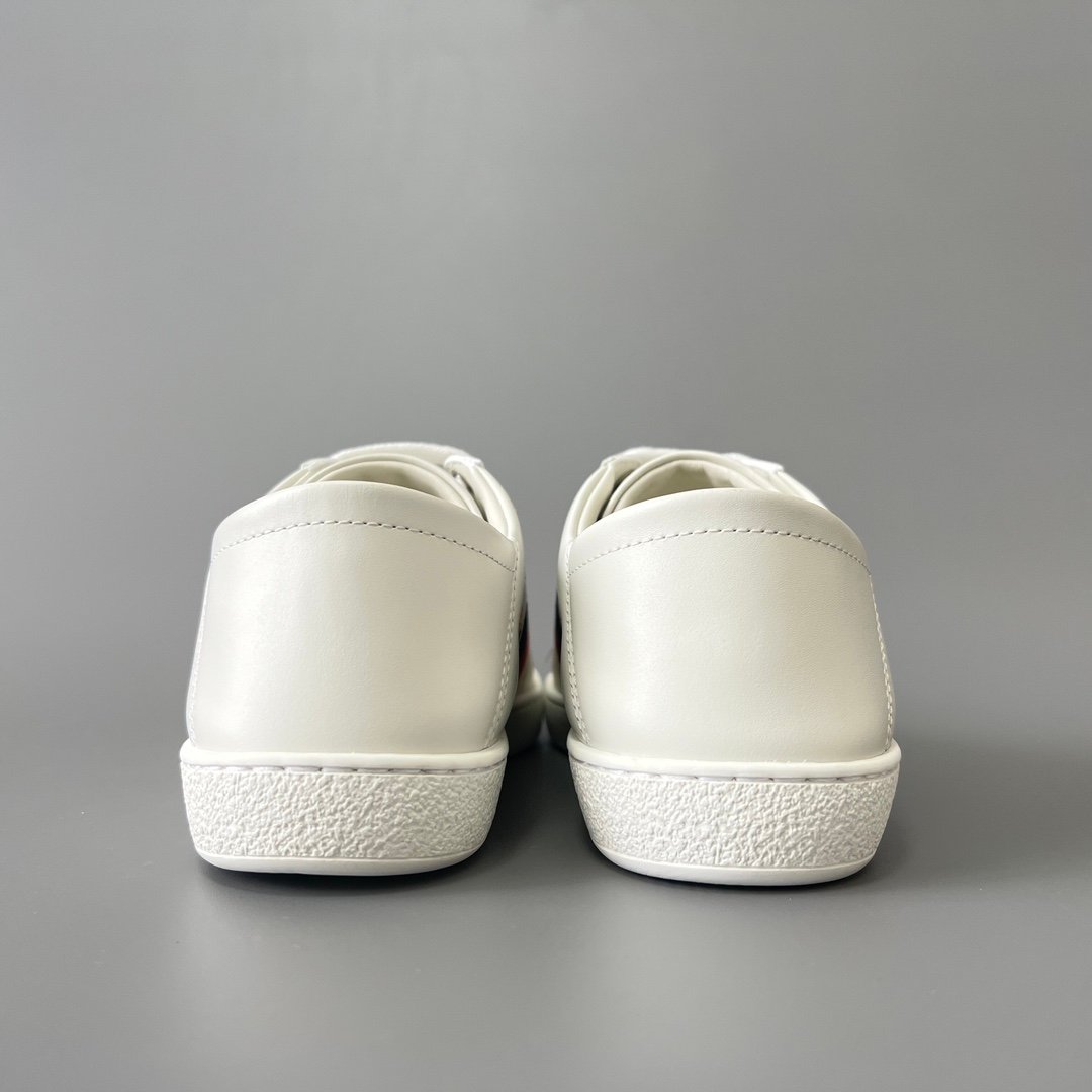 Aurora Custom Gucci Ace Alabaster White Leather Sneaker with Gold Thread Bees & Stars (Women's Edition) - Image 5