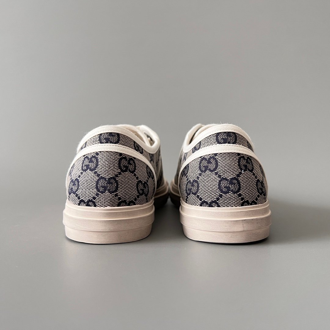 Aurora Custom Gucci Lido Grey/Black GG Supreme Canvas Distressed Low-Top Sneaker - Image 5