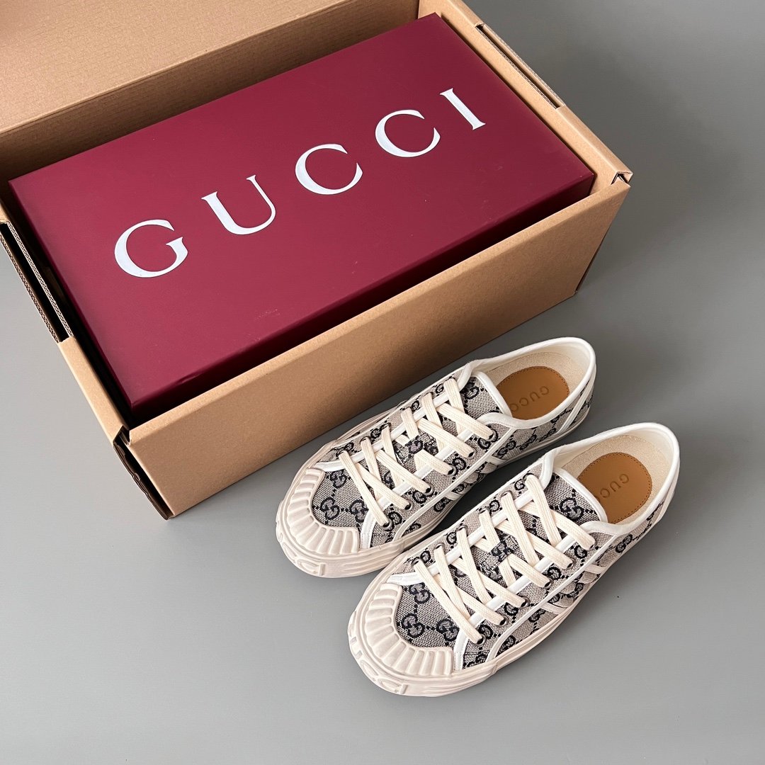 Aurora Custom Gucci Lido Grey/Black GG Supreme Canvas Distressed Low-Top Sneaker - Image 9