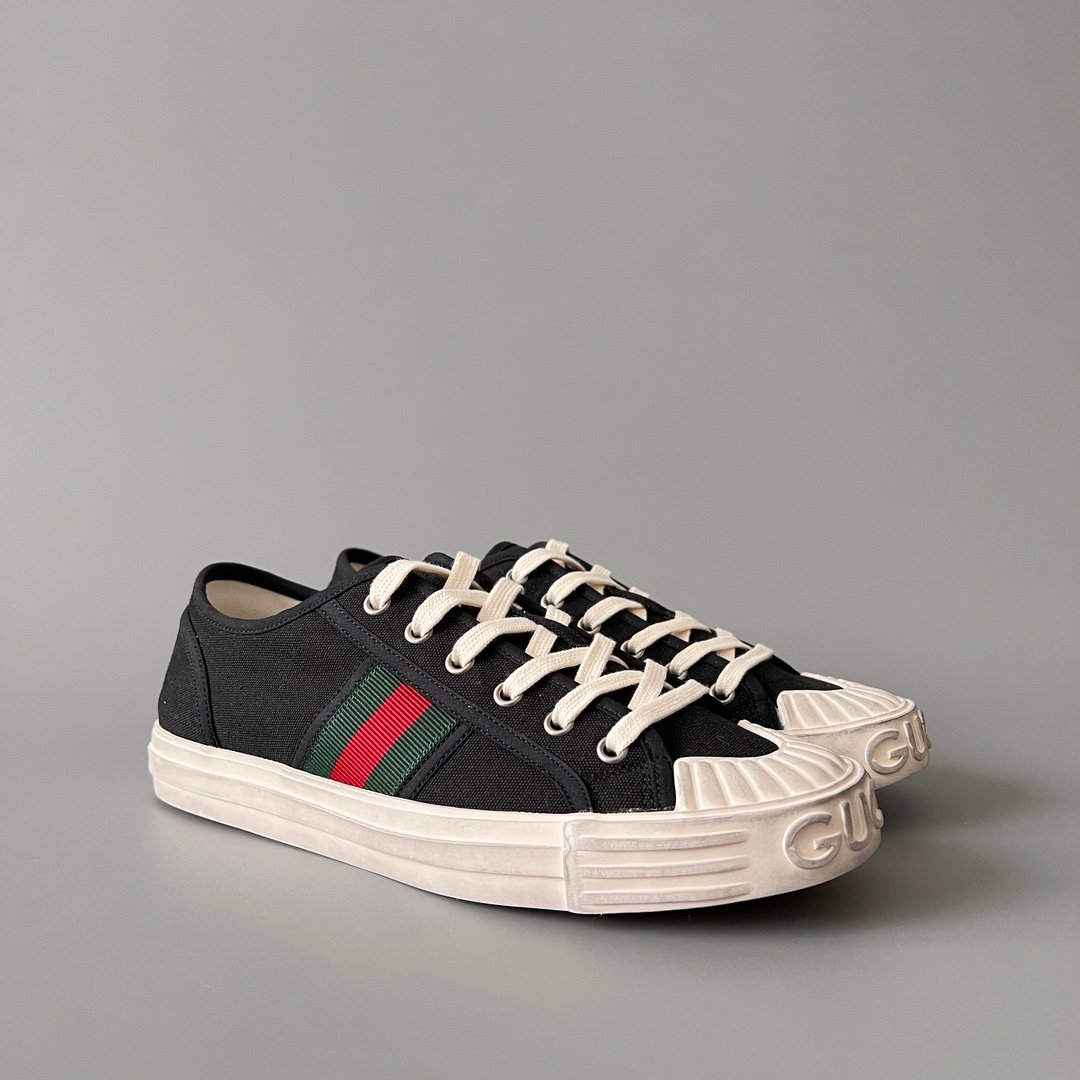 Aurora Custom Gucci Lido Black Canvas Distressed Low-Top Sneaker - Image 3