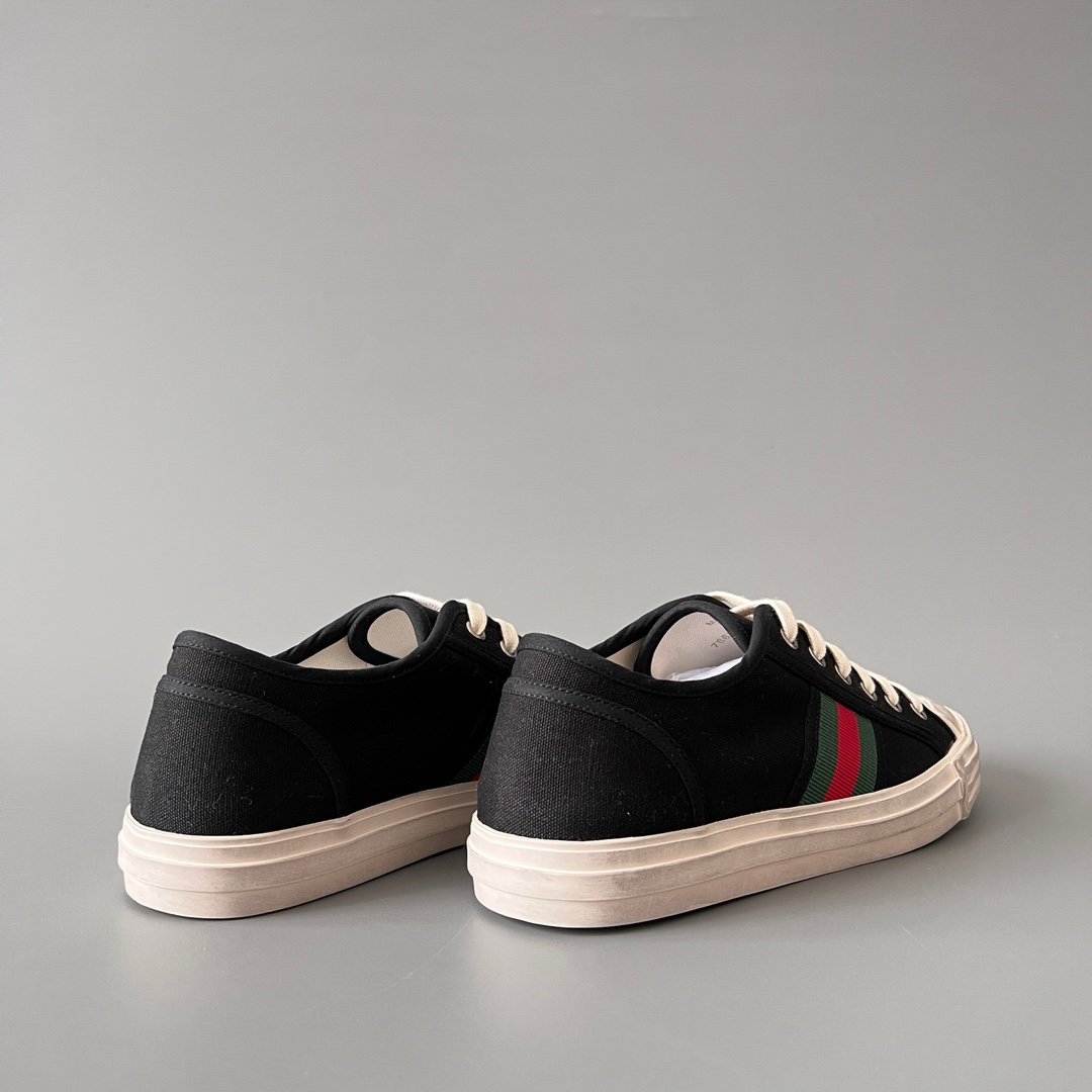 Aurora Custom Gucci Lido Black Canvas Distressed Low-Top Sneaker - Image 4