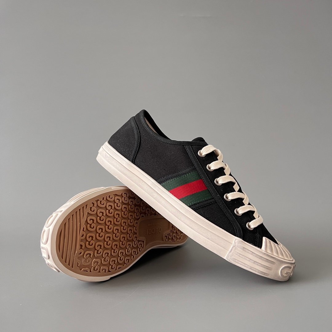 Aurora Custom Gucci Lido Black Canvas Distressed Low-Top Sneaker - Image 7