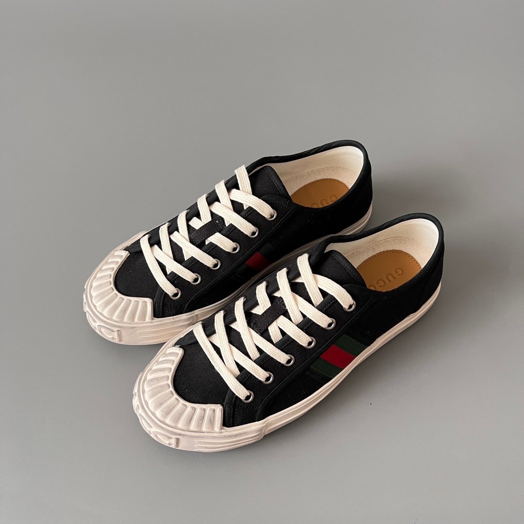 Aurora Custom Gucci Lido Black Canvas Distressed Low-Top Sneaker - Image 8