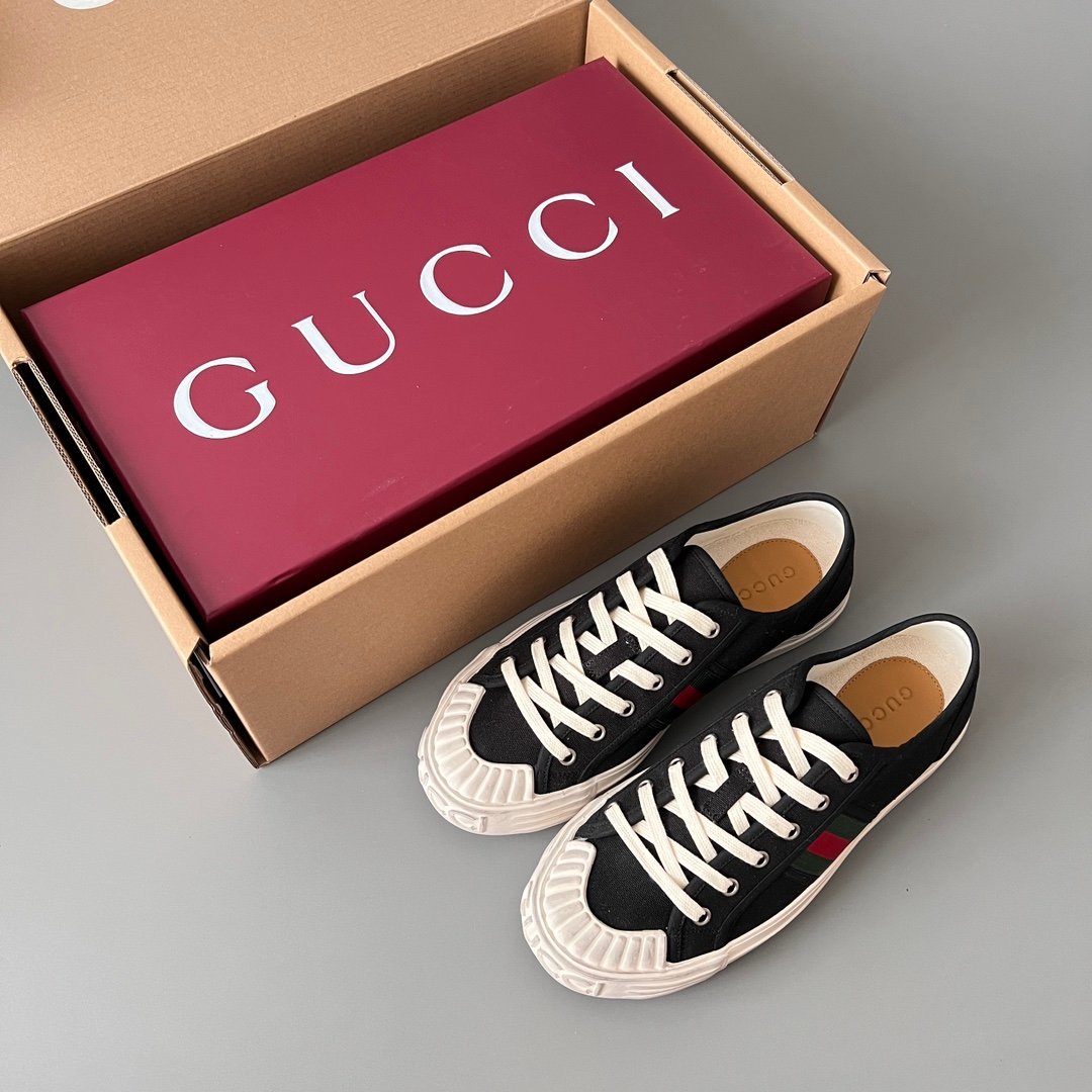Aurora Custom Gucci Lido Black Canvas Distressed Low-Top Sneaker - Image 9