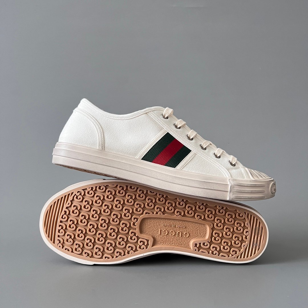 Aurora Custom Gucci Lido Ivory White Canvas Distressed Low-Top Sneaker - Image 6
