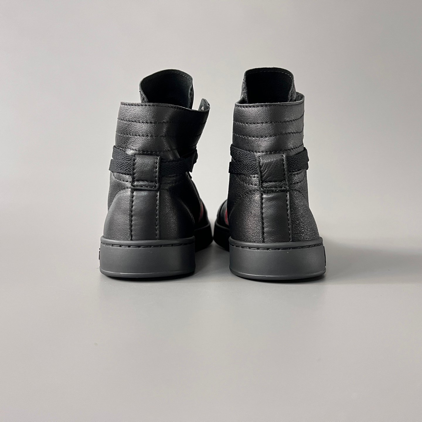 Aurora Custom Gucci Vintage Black Leather High-Top Sneaker with Web Stripe (Men's Edition) - Image 5