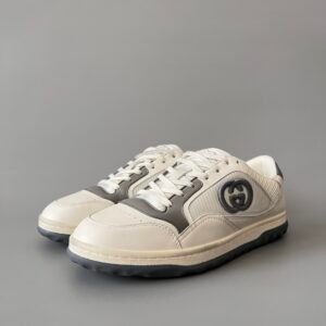 Aurora Custom Gucci MAC80 White & Slate Grey Leather Retro Sneaker (Men's Edition)