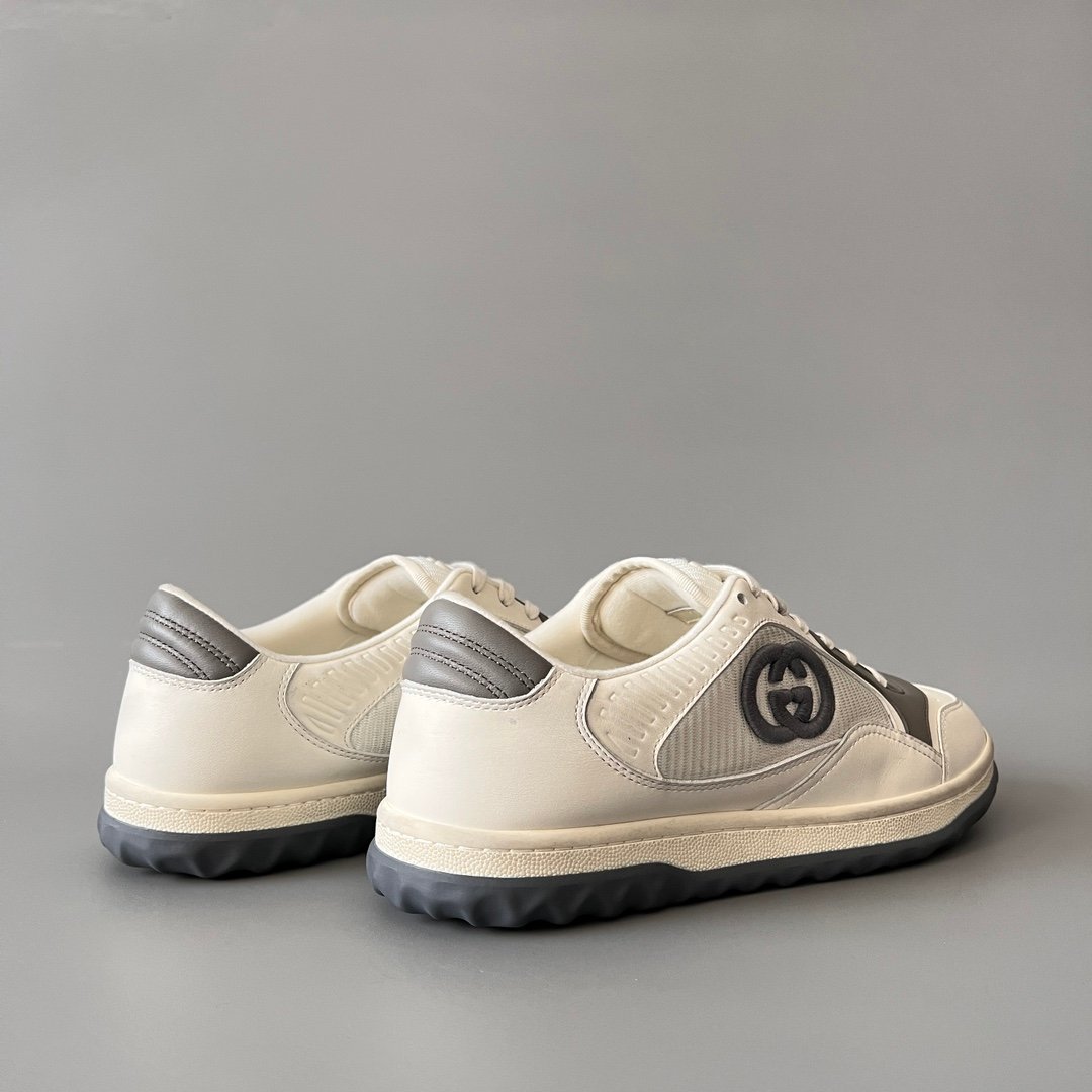 Aurora Custom Gucci MAC80 White & Slate Grey Leather Retro Sneaker (Men's Edition) - Image 4