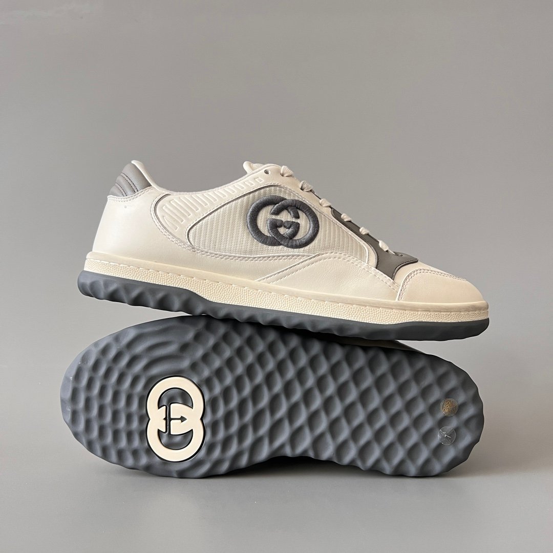 Aurora Custom Gucci MAC80 White & Slate Grey Leather Retro Sneaker (Men's Edition) - Image 6