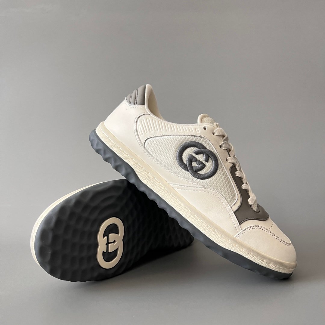 Aurora Custom Gucci MAC80 White & Slate Grey Leather Retro Sneaker (Men's Edition) - Image 7
