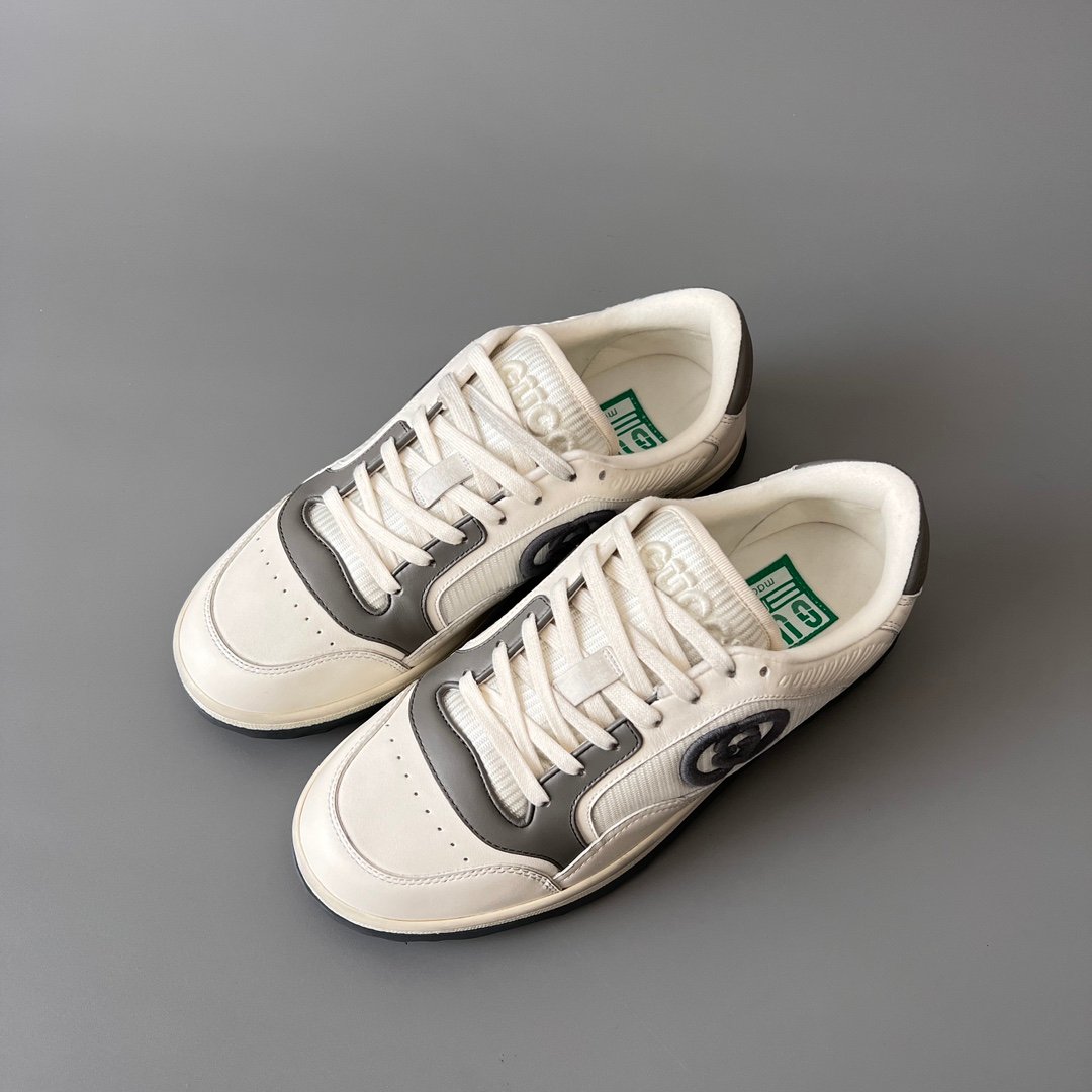 Aurora Custom Gucci MAC80 White & Slate Grey Leather Retro Sneaker (Men's Edition) - Image 8