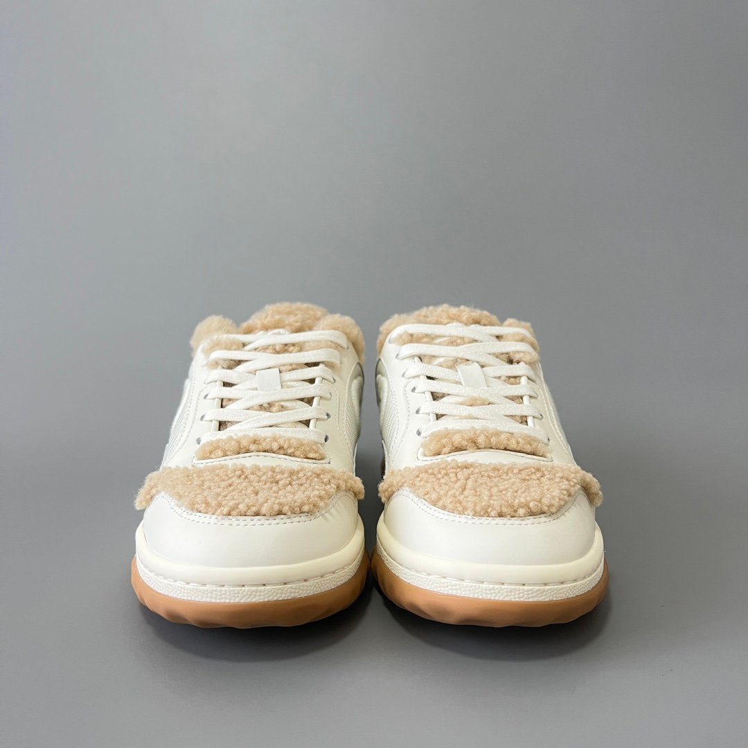 Aurora Custom Gucci MAC80 Shearling White Leather Retro Sneaker (Unisex Edition) - Image 2