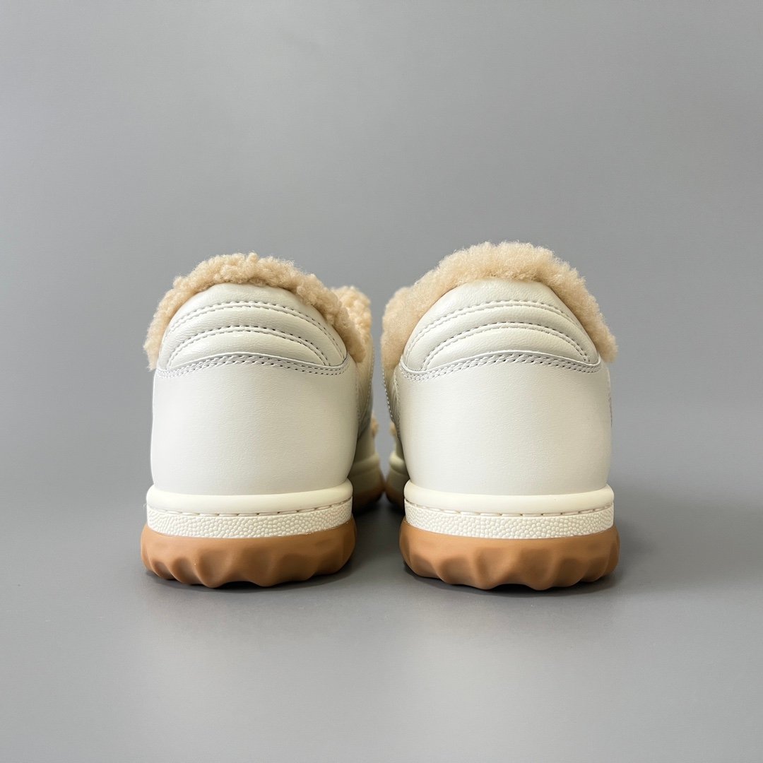 Aurora Custom Gucci MAC80 Shearling White Leather Retro Sneaker (Unisex Edition) - Image 5