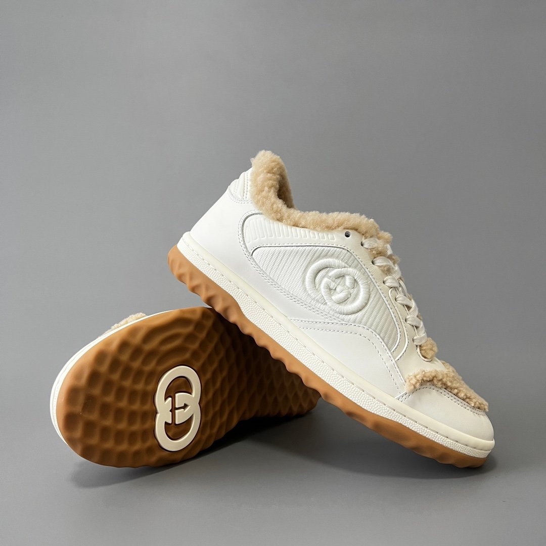Aurora Custom Gucci MAC80 Shearling White Leather Retro Sneaker (Unisex Edition) - Image 7