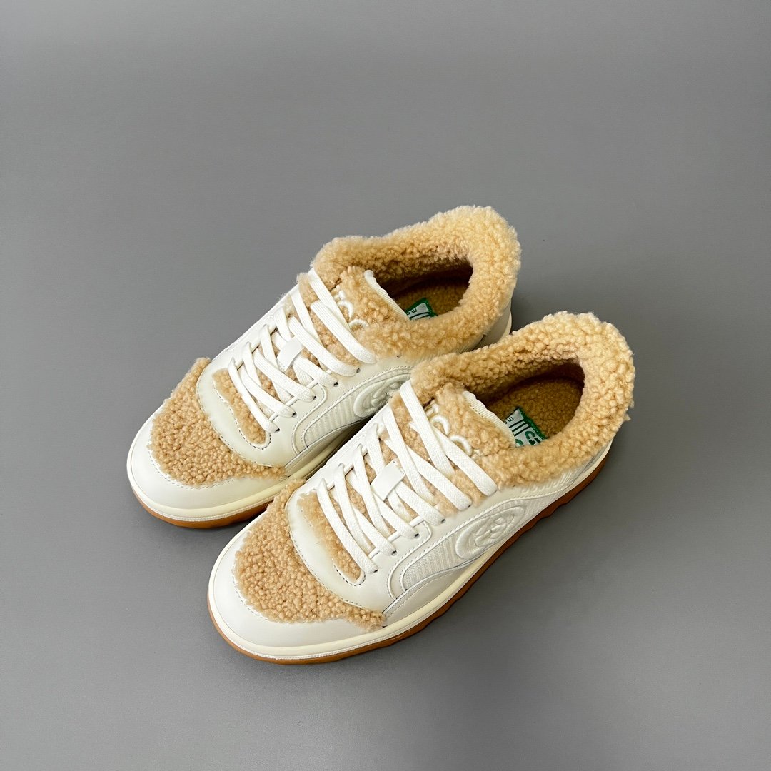 Aurora Custom Gucci MAC80 Shearling White Leather Retro Sneaker (Unisex Edition) - Image 8