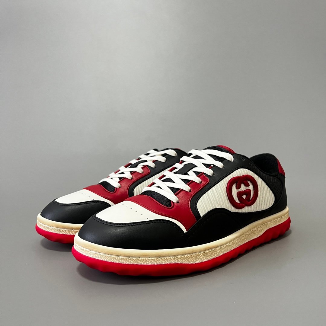 Aurora Custom Gucci MAC80 White, Black & Varsity Red Retro Sneaker (Men's Edition)