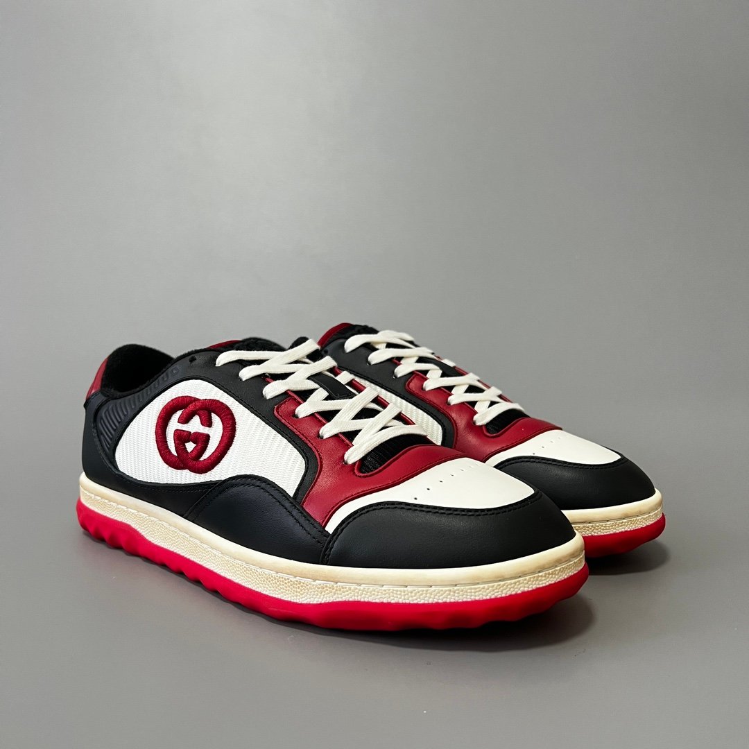 Aurora Custom Gucci MAC80 White, Black & Varsity Red Retro Sneaker (Men's Edition) - Image 3