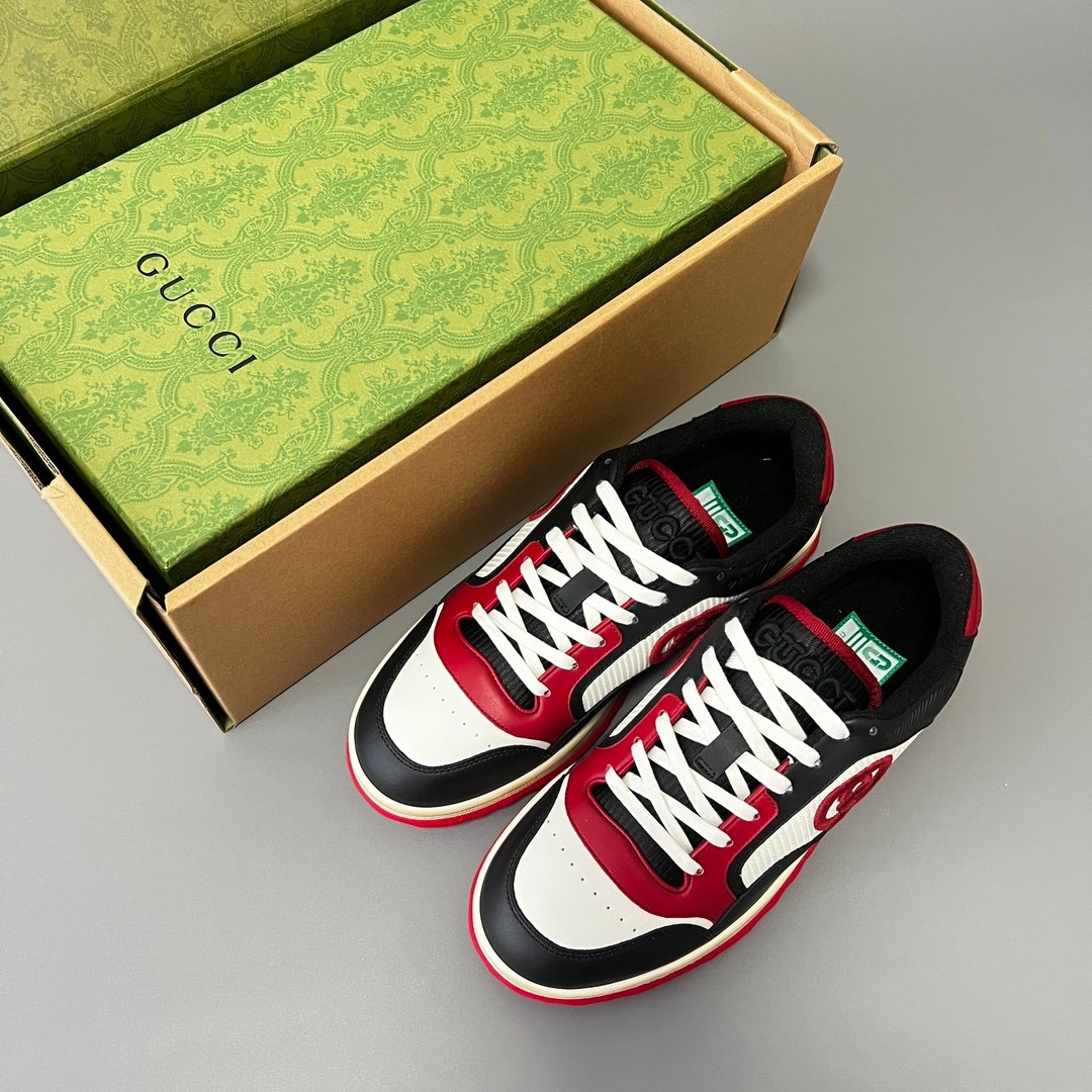 Aurora Custom Gucci MAC80 White, Black & Varsity Red Retro Sneaker (Men's Edition) - Image 9