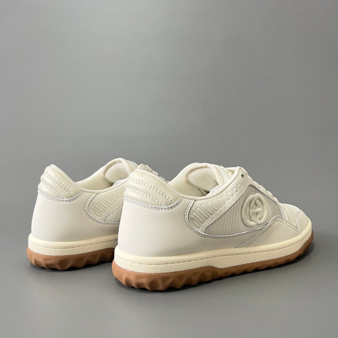Aurora Custom Gucci MAC80 All-White Leather Retro Sneaker with Gum Outsole (Unisex Edition) - Image 4