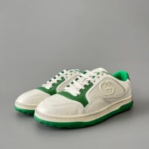 Aurora Custom Gucci MAC80 White & Kelly Green Leather Retro Sneaker